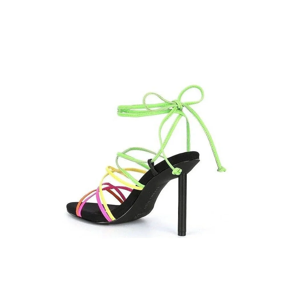 Gianni Bini Suttin Multicolor Leather Wrap-Up Sandals - Picture 3 of 10